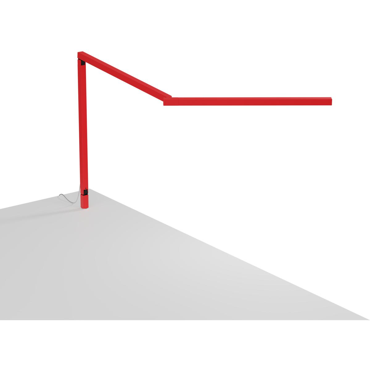 Koncept ZBD3100-W-MRD-THR Z-Bar Mini Gen 4 12.5 inch 5.35 watt Matte Red Desk Lamp Portable Light, Through-Table Mount
